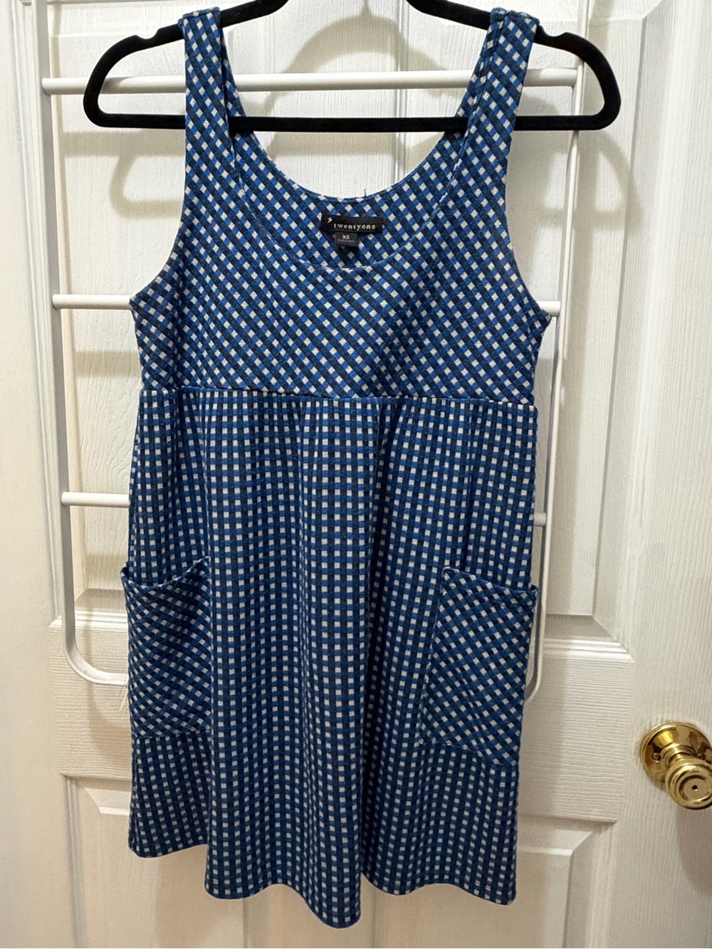Forever 21 Blue Gingham Pocket Mini Dress